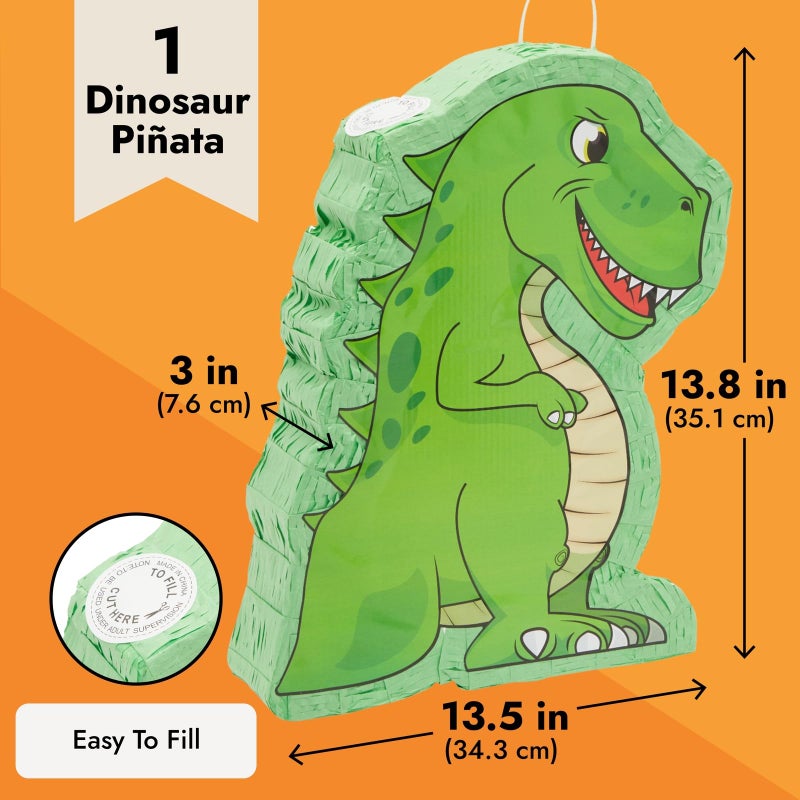 Blue Panda Dinosaur Pinata for Boys Birthday Party Supplies, Dino Decorations, Green (Small, 12 x 15.5 x 3 In) - Image 3